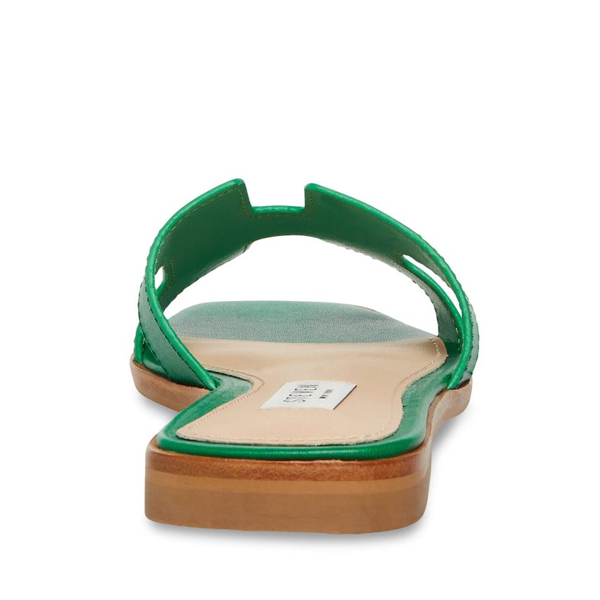 Sandalias de Diapositivas Steve Madden Hadyn Cuero Mujer Verde | ES RTE842